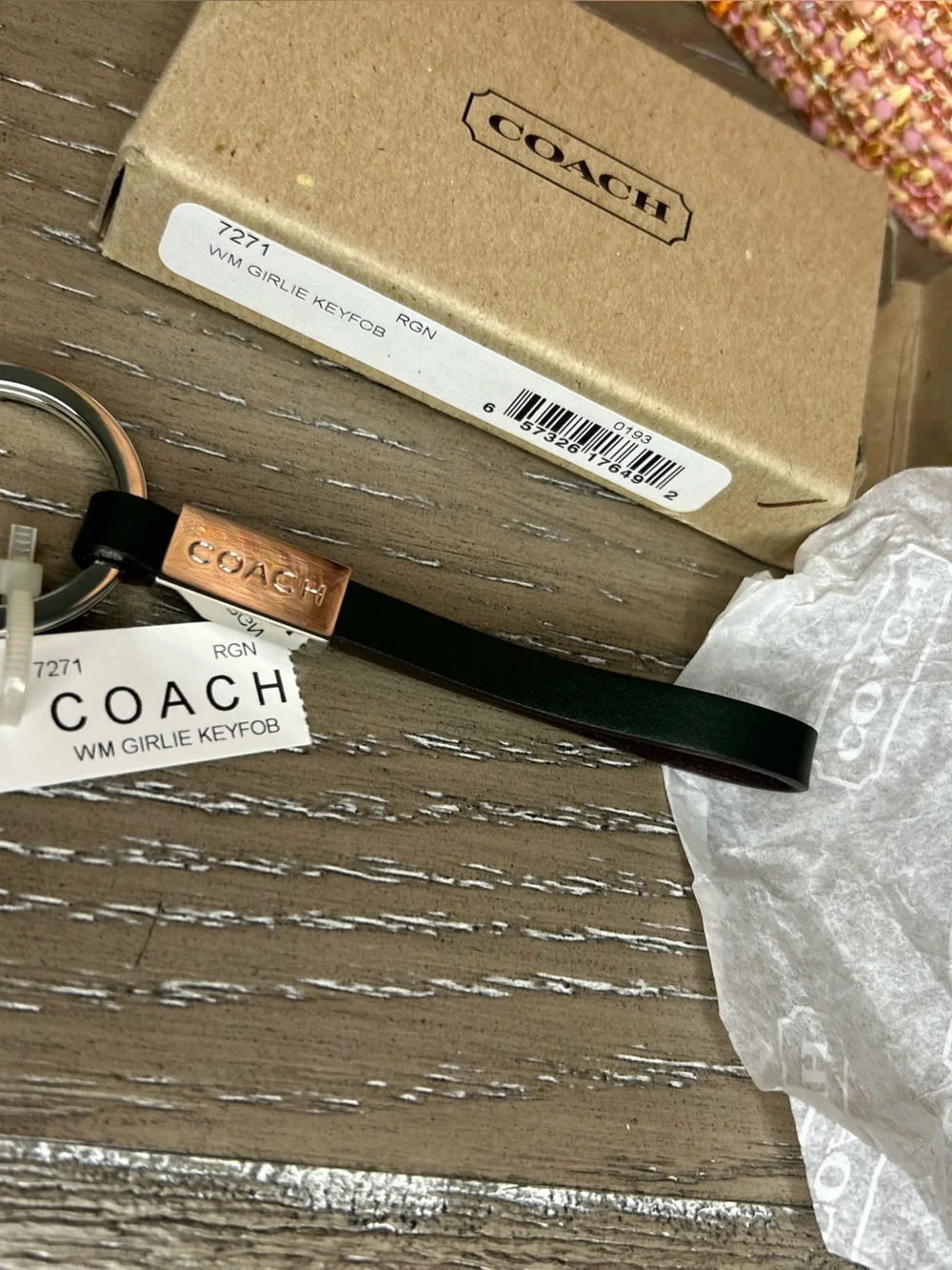Coach Vintage Bottle Green Key Fob 7271 NWT and Box